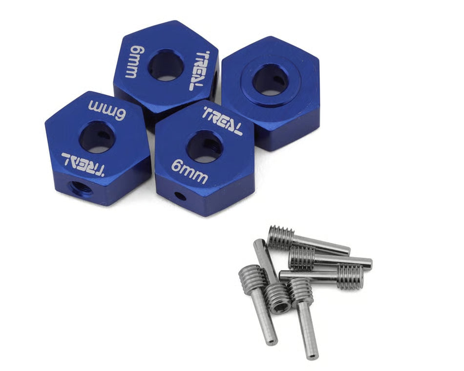 Treal Hobby Losi Mini LMT Aluminum 12mm Wheel Hex Adaptors (4) (6mm Offset)