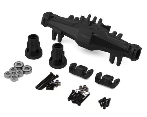 Treal Hobby Losi LMT 2.0 7075 Aluminum Rear Axle Housing Set (Silver) w/Aluminum Rear Hubs & Bottom Shock Mounts