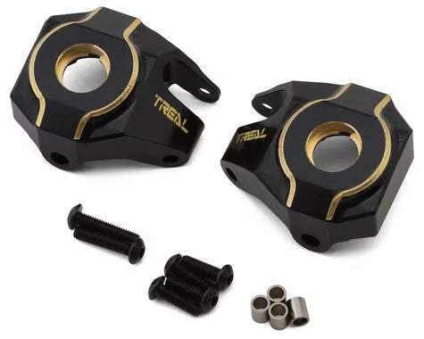 Treal Hobby Axial SCX10 II Brass Steering Knuckles (Black) (2) (70g ea)