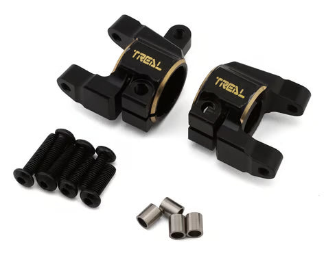 Treal Hobby Axial SCX10 II Brass C-Hub Carriers (Black) (2) (40g ea)