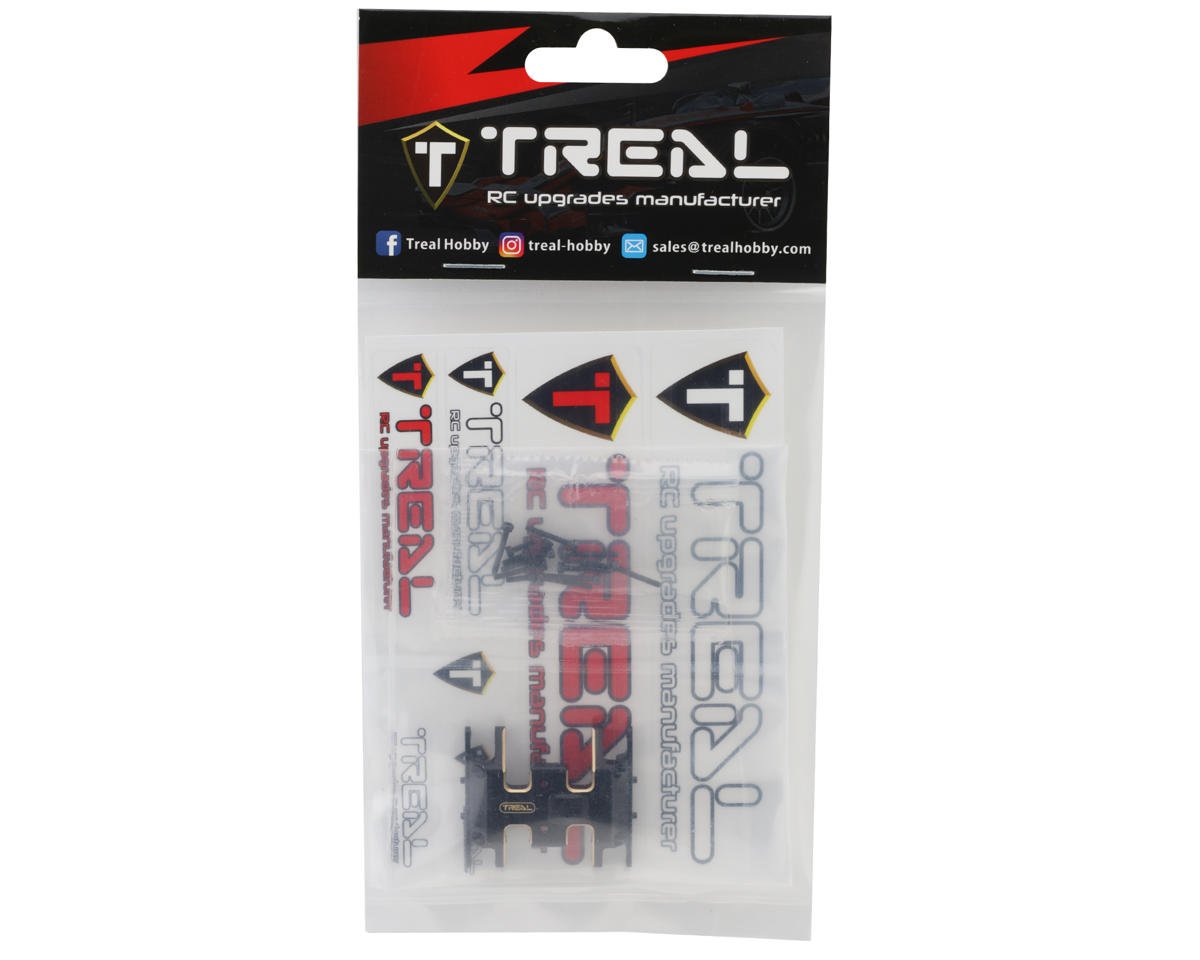 Treal Hobby Axial SCX24 Brass Skid Plate (Black) (13.9g)