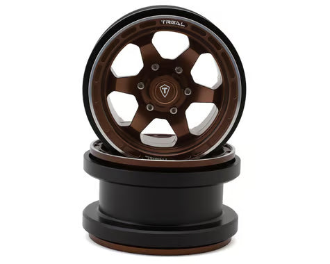 Treal Hobby Type A 2.9" 6-Spoke Slotted Beadlock Aluminum Wheels (2) (256g)
