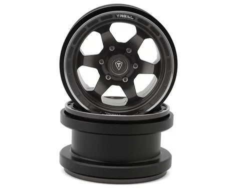 Treal Hobby Type A 2.9" 6-Spoke Slotted Beadlock Aluminum Wheels (2) (256g)