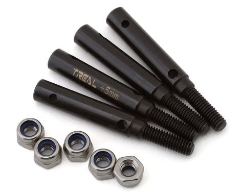 Treal Hobby Steel Stub Axle Shafts for Traxxas TRX-4 (4) (+5mm)