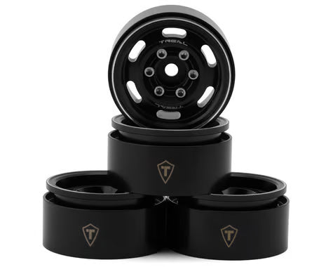 Treal Hobby 1.55" Type C Vintage Wagon Aluminum Crawler Beadlock Wheels (4) (101.2g ea)