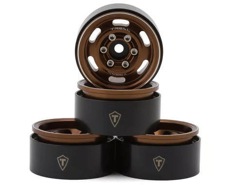Treal Hobby 1.55" Type C Vintage Wagon Aluminum Crawler Beadlock Wheels (4) (101.2g ea)