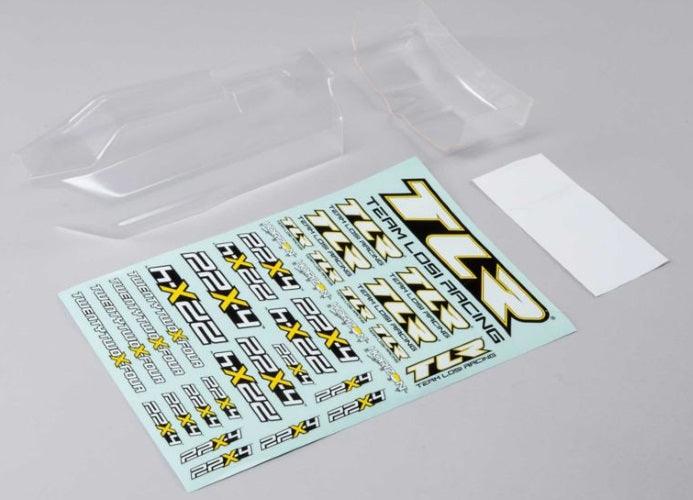 Team Losi Racing TLR230016 1/10 Lightweight Clear Body & Wing 22X-4
