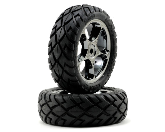 Neumáticos delanteros Traxxas 2479A Anaconda con ruedas Tracer de 2,2" (2) (cromo negro) (estándar)