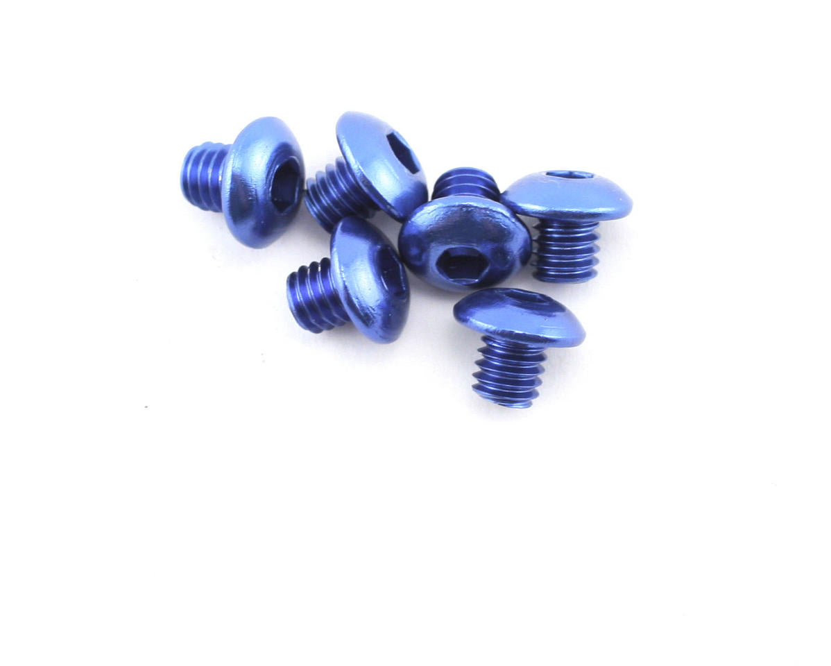 Traxxas 3940 Tornillos de cabeza de botón de aluminio de 4x4 mm (azul) (6)