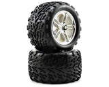 Traxxas 5174R Talon 3.8" Pre-Mounted Tires (Split Spoke) (2) (Revo 3.3) (Chrome)