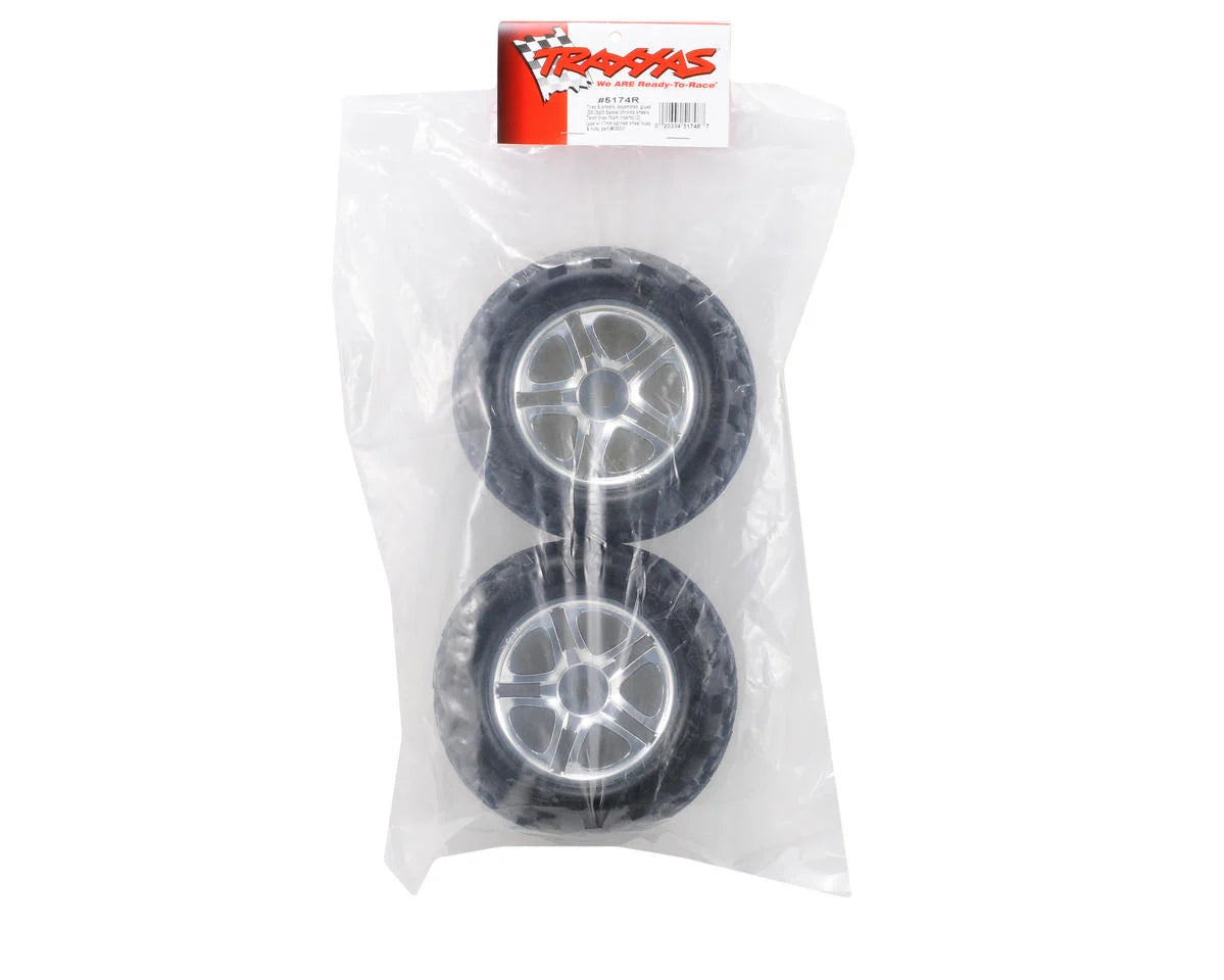 Traxxas 5174R Talon 3.8" Pre-Mounted Tires (Split Spoke) (2) (Revo 3.3) (Chrome)