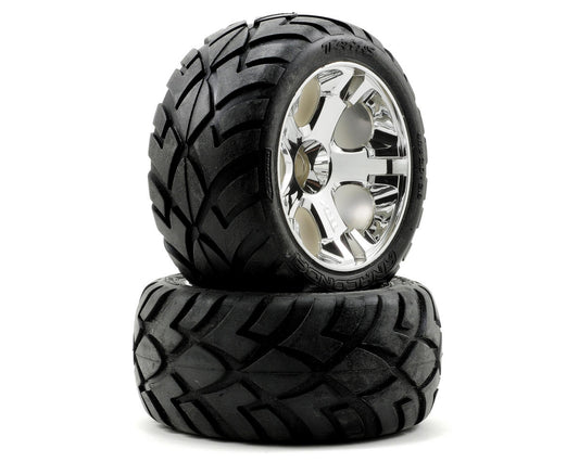 Traxxas 5577R Anaconda Tires w/All-Star Front Wheels (2) (Jato) (Chrome)