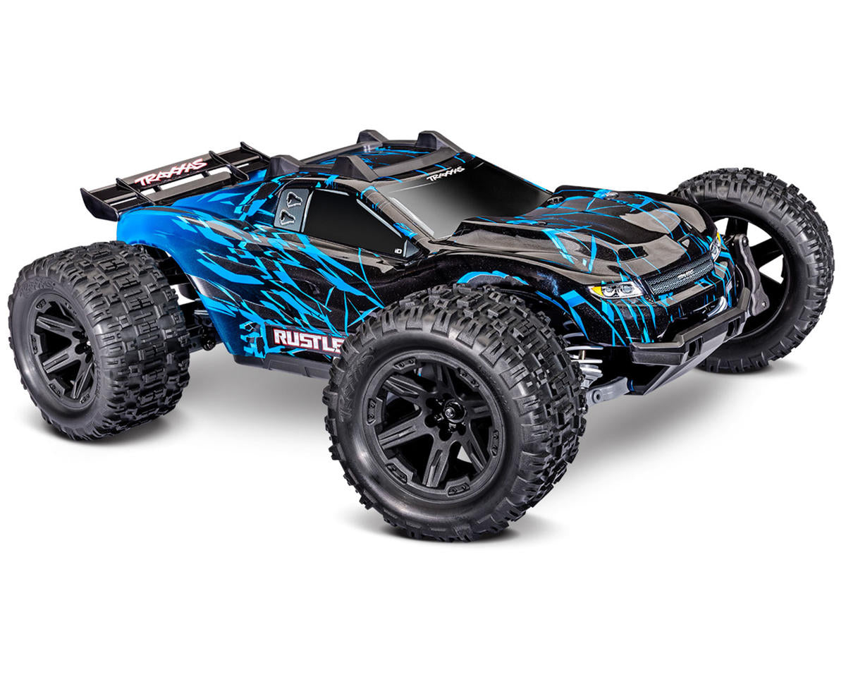 Traxxas Rustler® 67464-4-BLUE 4x4 VX3 1/10 RTR 4WD Brushless Stadium Truck (Blue) w/VX3 ESC, TQi™ Sport 2.4GHz Radio & TSM®