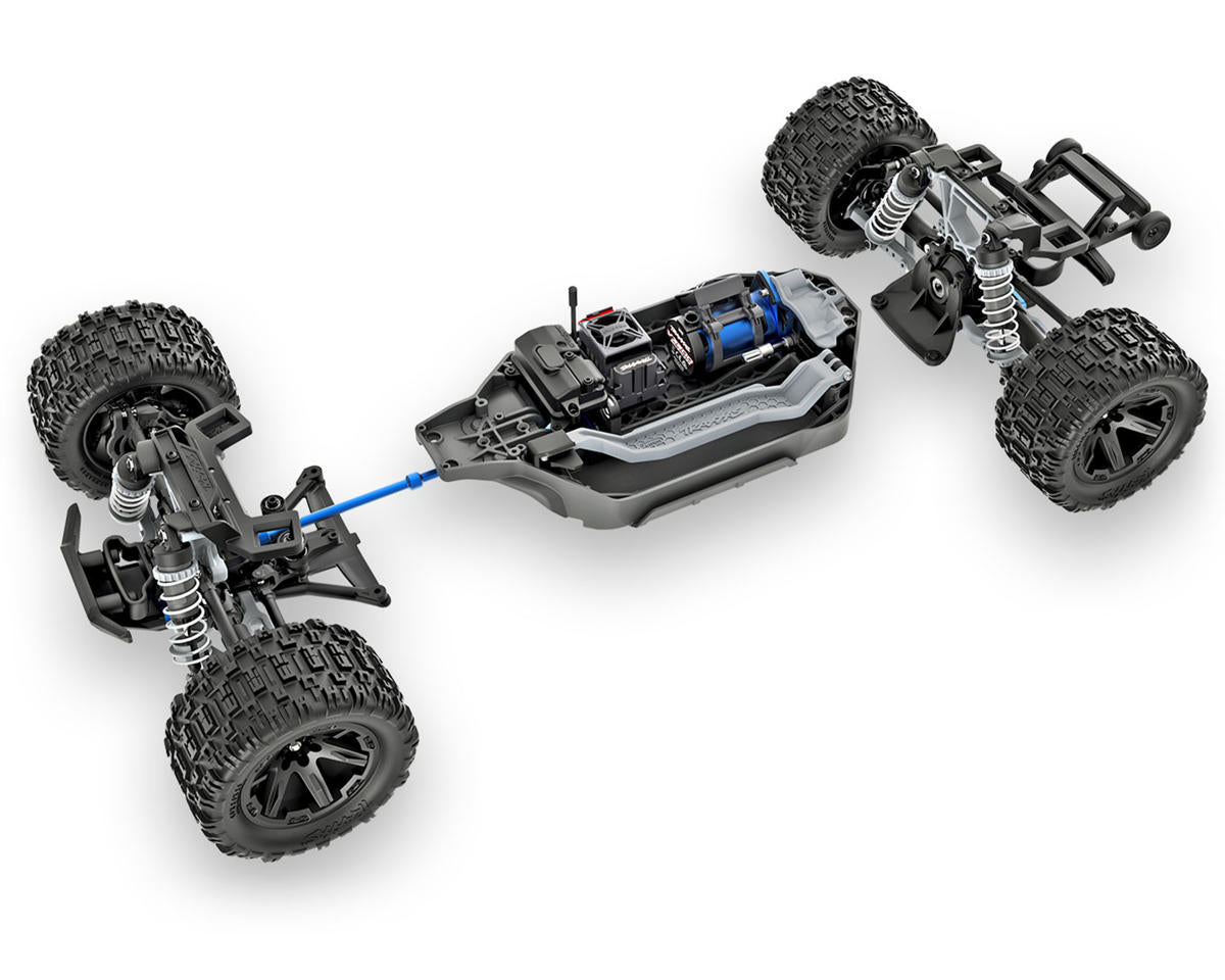 Traxxas Rustler® 67464-4-BLUE 4x4 VX3 1/10 RTR 4WD Brushless Stadium Truck (Blue) w/VX3 ESC, TQi™ Sport 2.4GHz Radio & TSM®