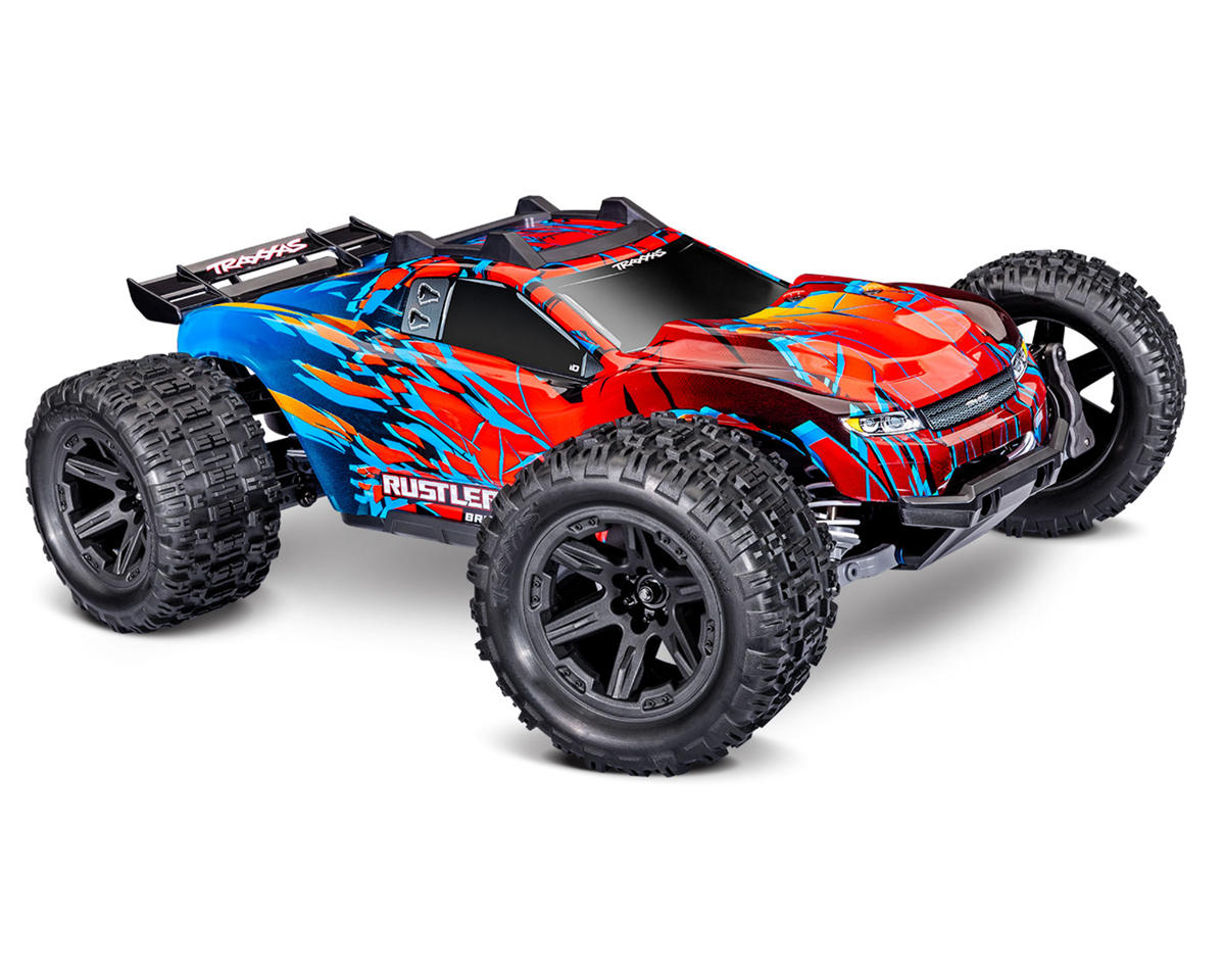 Traxxas Rustler® 67464-4-RED 4x4 VX3 1/10 RTR 4WD Brushless Stadium Truck (Red) w/VX3 ESC, TQi™ Sport 2.4GHz Radio & TSM®
