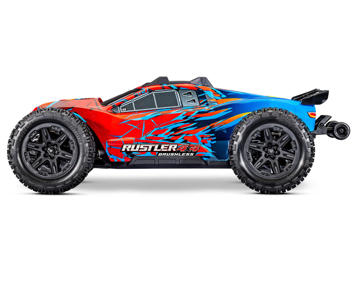 Traxxas Rustler® 67464-4-RED 4x4 VX3 1/10 RTR 4WD Brushless Stadium Truck (Red) w/VX3 ESC, TQi™ Sport 2.4GHz Radio & TSM®