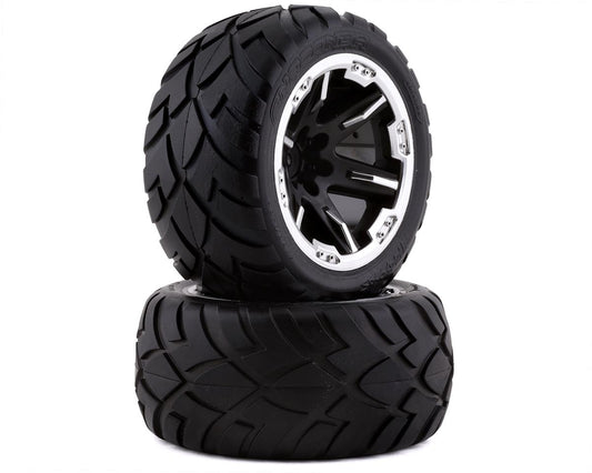 Traxxas 6775X Anaconda Neumáticos premontados de 2,8" con ruedas RXT (2) (cromo negro)
