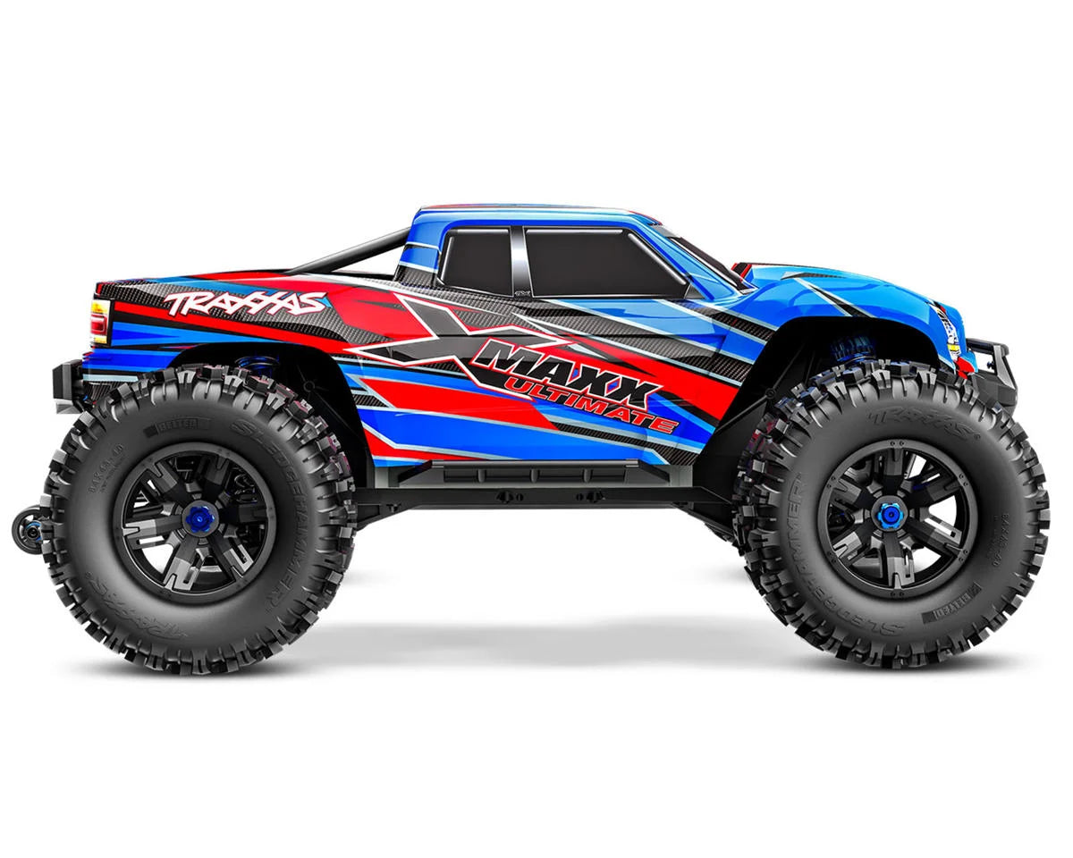 Traxxas 77097-4-BLUEX X-Maxx Ultimate 8S 4WD Brushless RTR Monster Truck (Blue) w/TQi 2.4GHz Radio & TSM