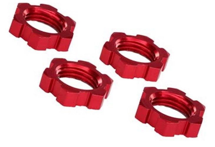Traxxas 7758R Wheel Nuts Splined 17mm Serrated Red-Anodized X-Max