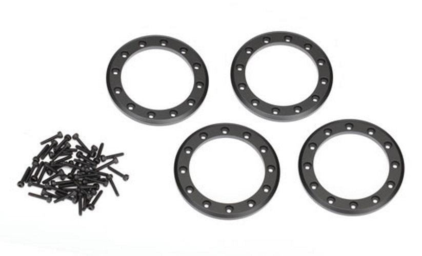 Traxxas 8169T Beadlock Rings Black (1.9') (Aluminum) (4)/ 2x10 CS (48) TRX-4