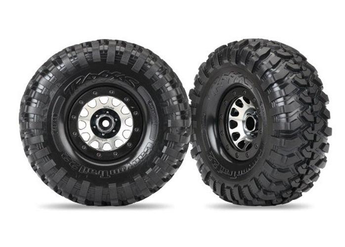 Traxxas Tires/Wheels Assembled (Method 105 black chrome beadlock wheels) TRX-4