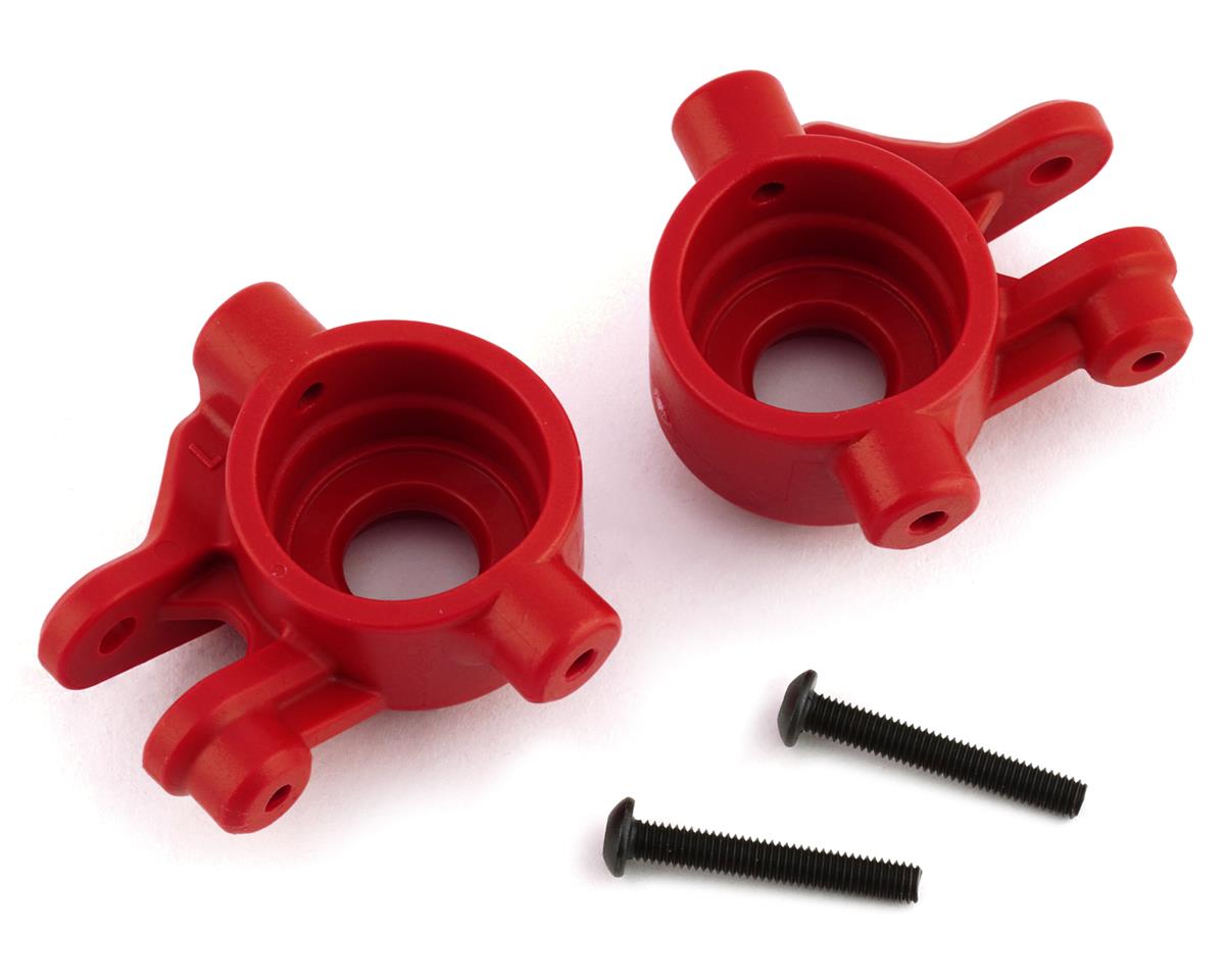 Traxxas 9037R Hoss/Rustler/Slash 4x4 Extreme Heavy Duty Steering Blocks (Red) (2)