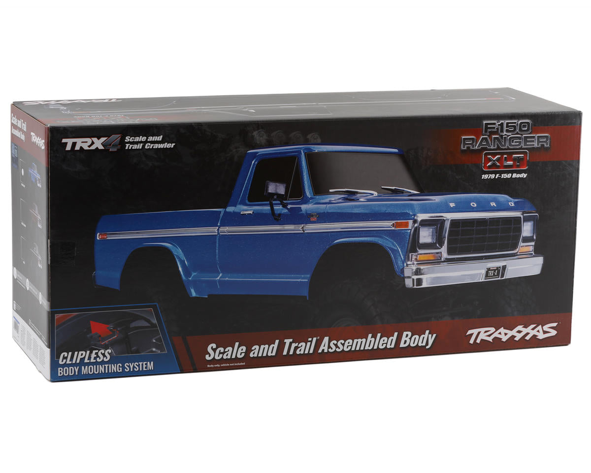 Traxxas 9230 Carrocería Azul Ford F-150 (1979), Completa (Pintada, Calcomanías Aplicadas) (Incluye Rejilla, Espejos Laterales