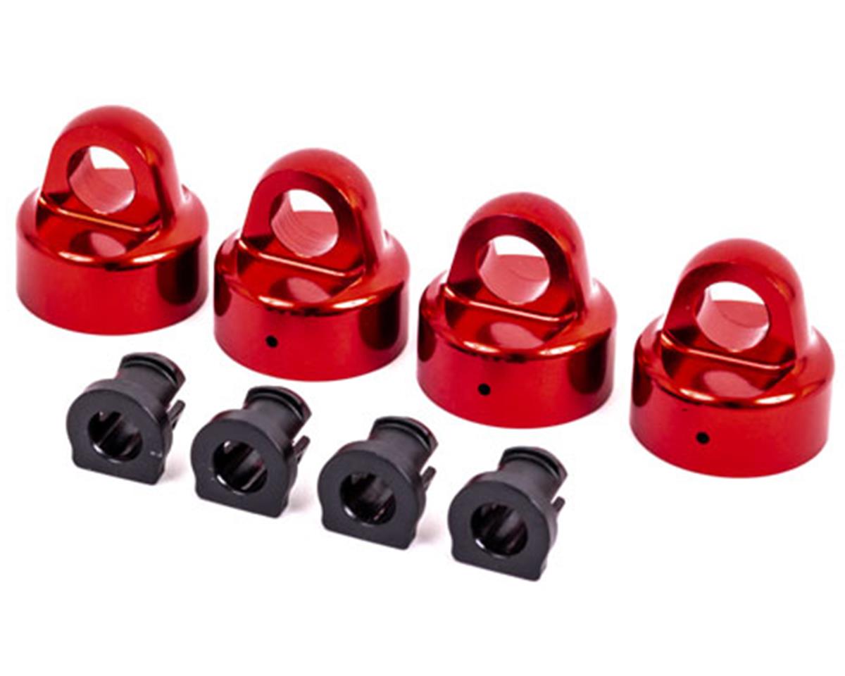 Traxxas 9664R Sledge Aluminum Gt-Maxx Shock Caps (Red) (4)