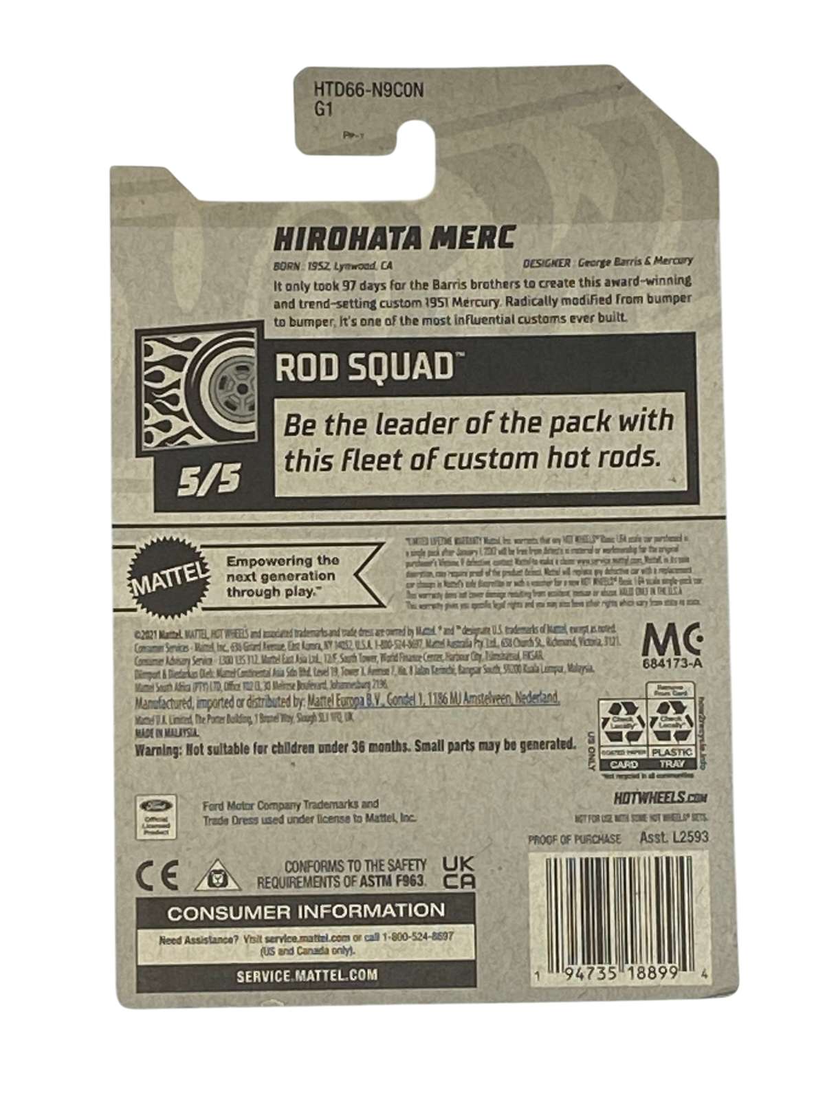Hot Wheels Hirohata Merc | Rod Squad Series 5/5