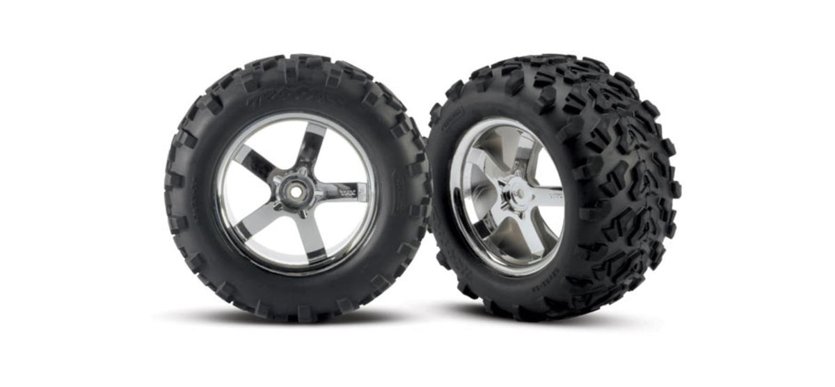 Traxxas 4973R Tires Wheels Hurricane Chrome