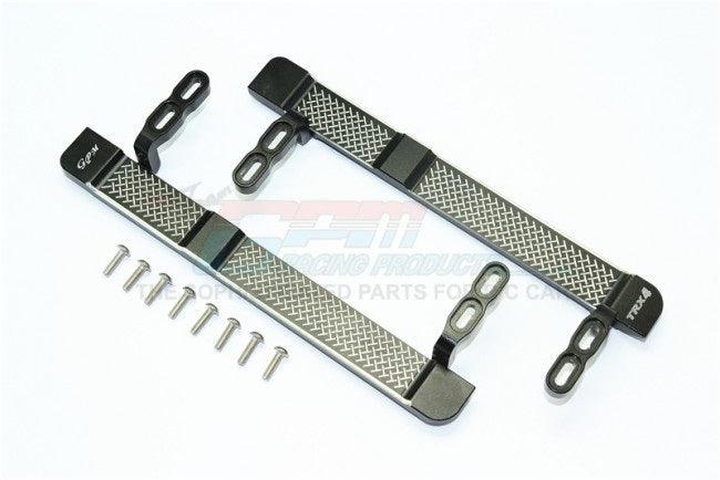 GPM ALUMINUM SIDE STEPS RETICULATED PATTERN TRAXXAS TRX-4 TRAIL DEFENDER BLACK