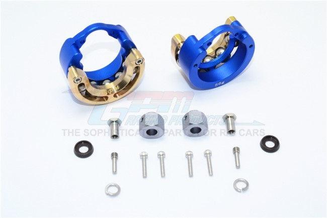 GPM ALUMINUM PENDULUM WHEEL KNUCKLE BRASS LID HEX ADAPTER TRAXXAS TRX-4 BLUE
