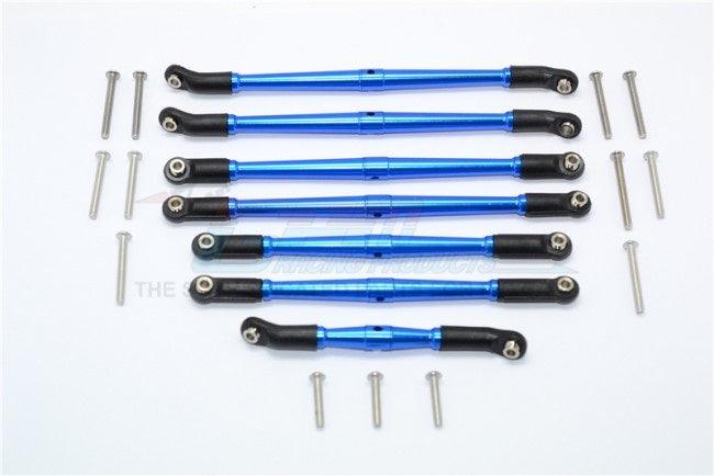 GPM ALUMINUM ADJUSTABLE UPPER LOWER SUSPENSION LINKS TRAXXAS TRX-4 / TRX-6 BLUE