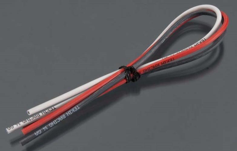 Tekin TT3031 14awg Silcone Power Wire 12" (3pieces) Red/Black/White
