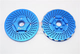 GPM ALUMINUM FRONT WHEEL HEX CLAW +3MM WITH BRAKE DISK TRAXXAS X-MAXX 4X4 BLUE