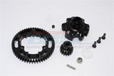 GPM ALUMINUM ADAPTER STEEL SPUR GEAR 53T MOTOR GEAR 15T TRAXXAS X-MAXX BLACK