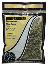 Woodland Scenics FC134 Underbrush Clump Foliage Olive Green Bag Train Scenery