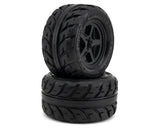 UpGrade RC UPG-10005 Low-Pro BELTED Street Radials 2.8" Pre-Mounted On-Road Tires w/5-Star Wheels (2) (17mm/14mm/12mm Hex)