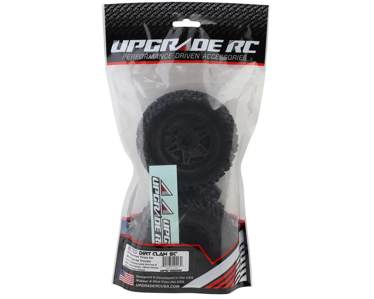 UpGrade RC UPG-10020 Dirt Claw SC 2.2/3.0" Pre-Mounted BELTED Short Course Truck Tires (2) (17mm/14mm/12mm Hex)