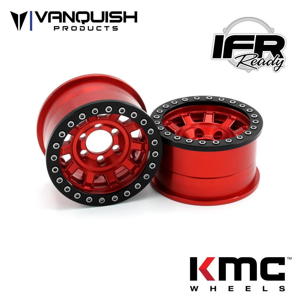Vanquish VPS07783 KMC 1.9 KM236 Tank Red Wheels / Rims (4) Rock Cralwer