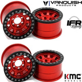 Vanquish VPS07783 KMC 1.9 KM236 Tank Red Wheels / Rims (4) Rock Cralwer