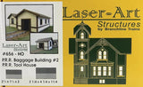 Branchline Laser-Art 656 HO PRR Baggage Bldg and Tool House Kit