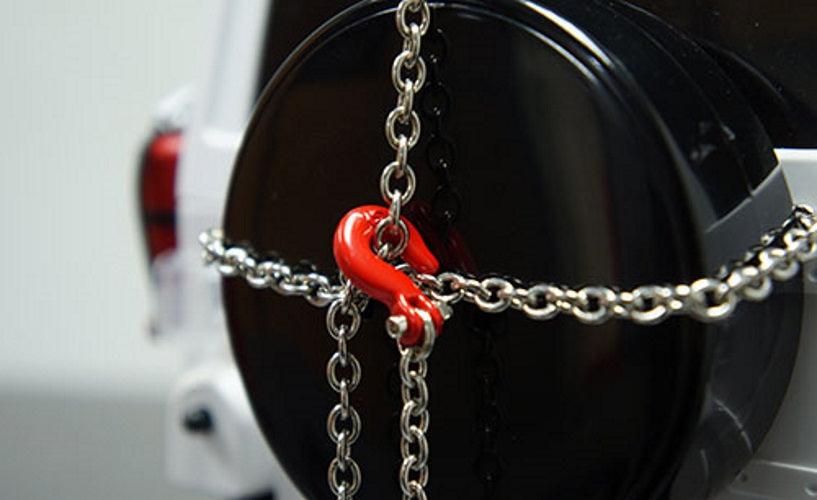 Yeah Racing 1/10 RC Rock Crawler Accessory 96cm Long Chain and Hook Set Black