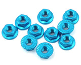 Yeah Racing YEA-LN-M4S-LB 4mm Aluminum Serrated Lock Nut (10) (Light Blue)