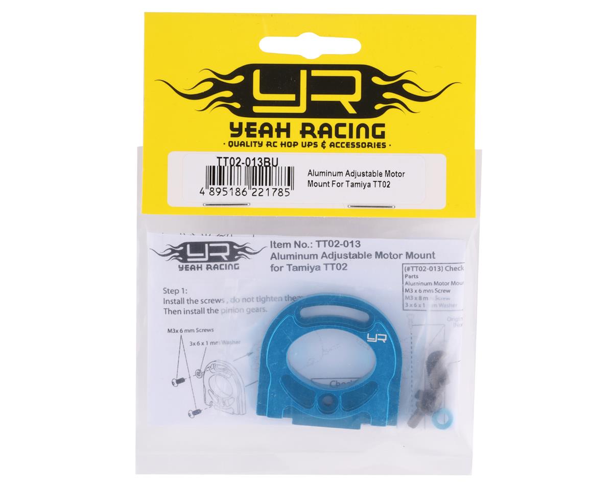 Yeah Racing Tamiya TT-02 Adjustable Aluminum Motor Mount (Blue)