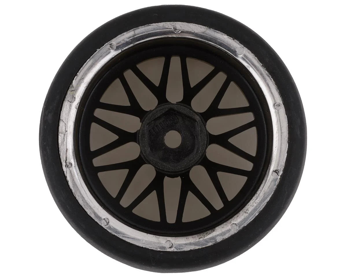 Yeah Racing YEA-WL-0099 Spec D Pre-Mounted Drift Tires w/LS Mesh Wheels (Chrome/Gold) (4) w/12mm Hex & 6mm Offset