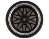 Yeah Racing YEA-WL-0099 Spec D Pre-Mounted Drift Tires w/LS Mesh Wheels (Chrome/Gold) (4) w/12mm Hex & 6mm Offset