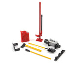 Yeah Racing YEA-YA-0356RD 6-Piece Scale Tool Set (Red) w/Axe, Shovel, Oil Tank, Jack, Winch