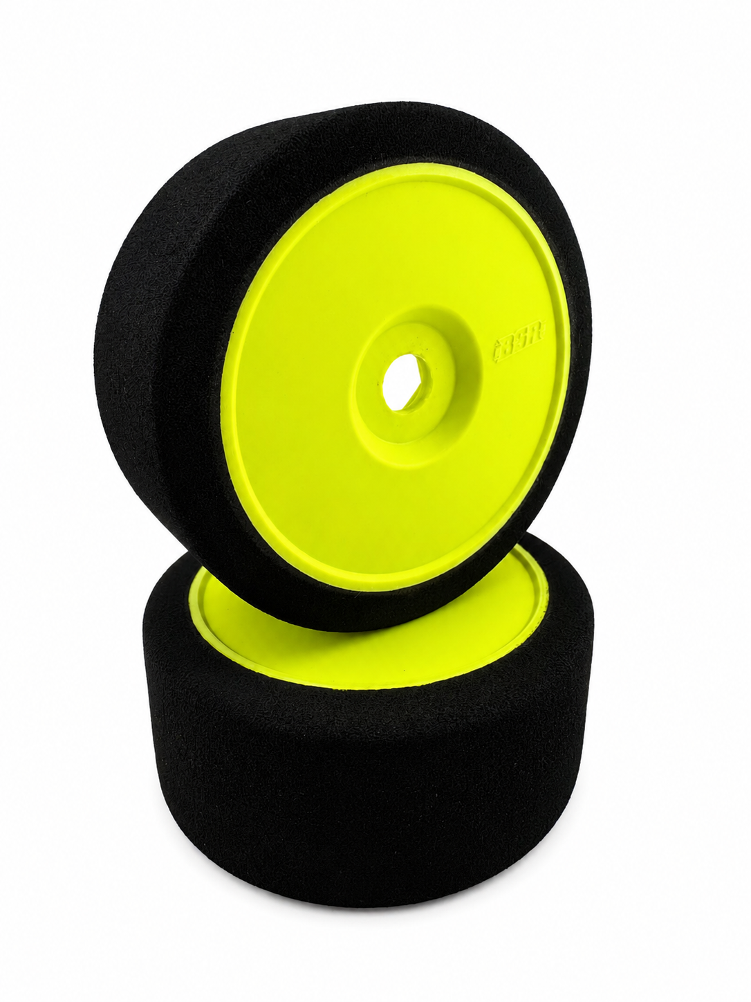 BSR Racing 1/8 Mounted GT Foam Tires Orange w/17mm Hex (2) Yellow Wheels