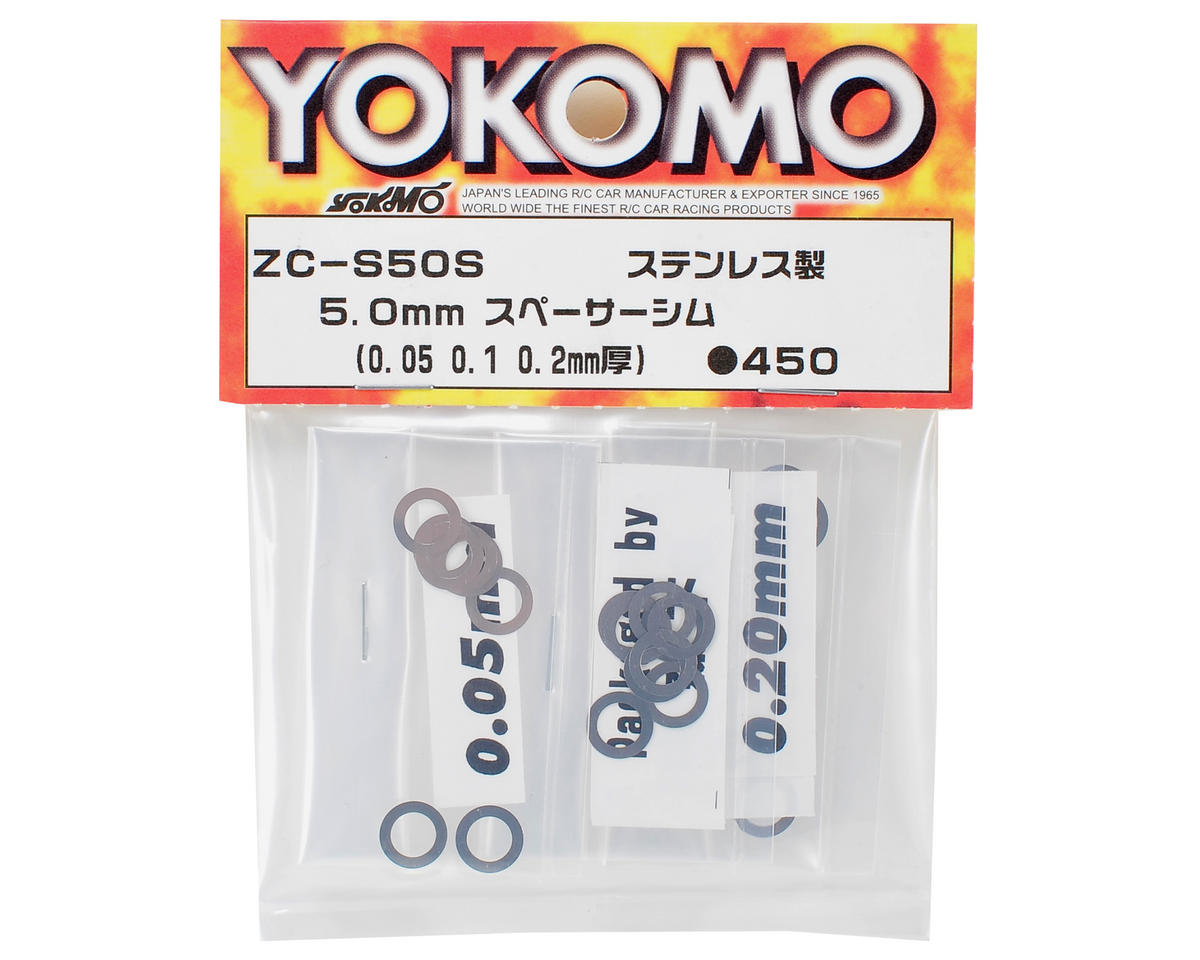 Yokomo ZC-S50SA Juego de cuñas espaciadoras de 5x8 mm (0,05, 0,1 y 0,2 mm)